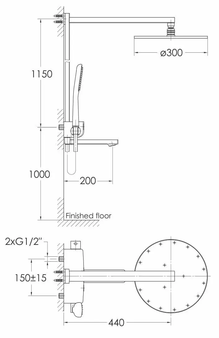Set de dus Imperse Smart Click ZMK101901091 (Chrome)
