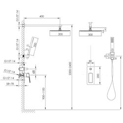 Set de dus Imprese Grafiky ZMK061901110 (Chrome) Thumb