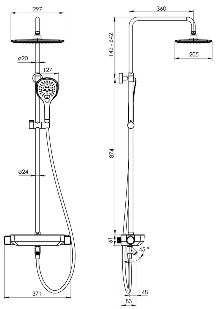 Душевой гарнитур Imprese Centrum LX T-10301LX (Chrome/White)