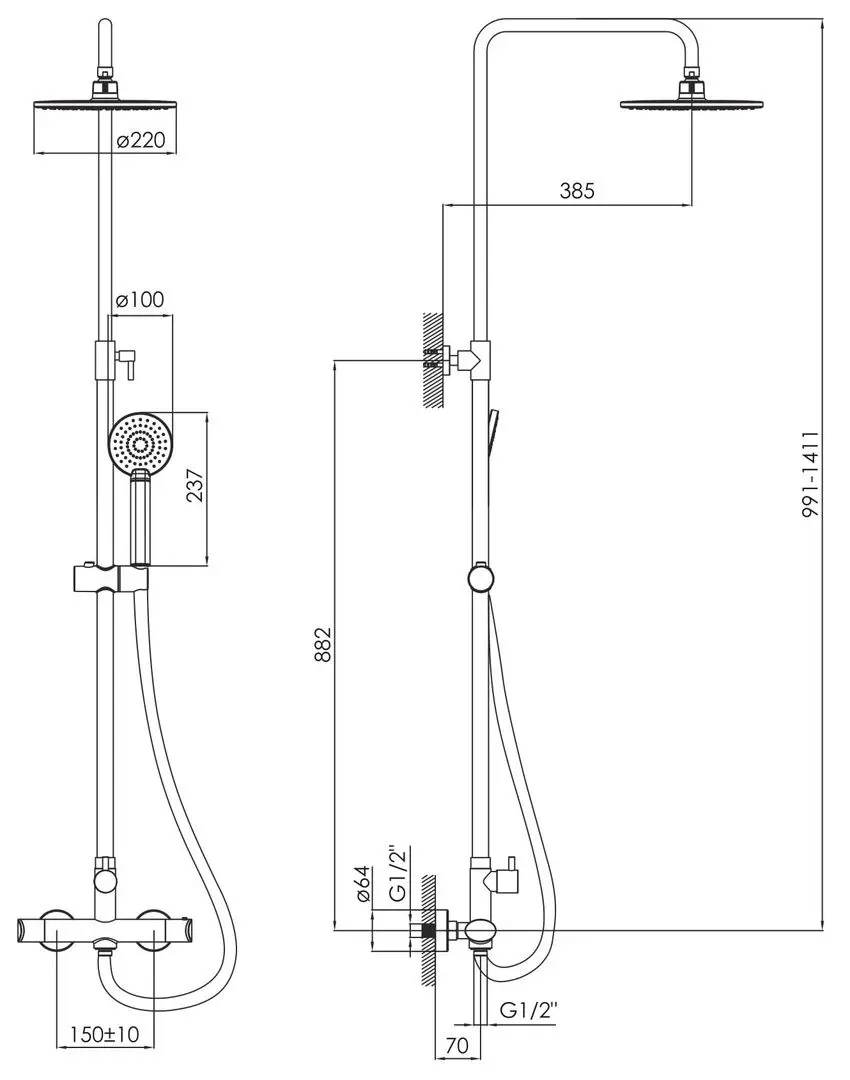 Set de dus Imprese Centrum T-15420 (Chrome)