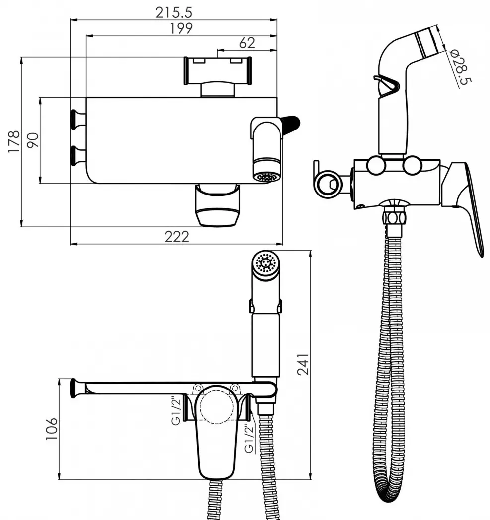 Dus igienic Imprese Perla f03708010CA (Black Matte)
