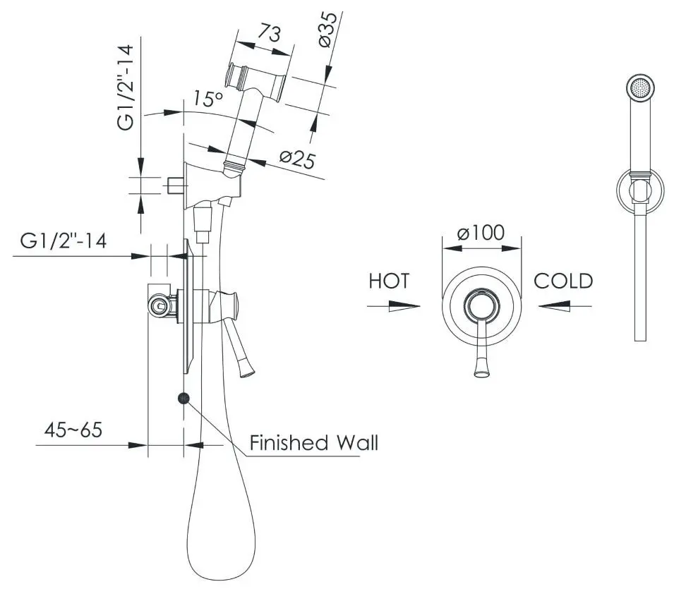 Гигиенический душ Imprese Podzima Zrala ZMK02170812 (Black)