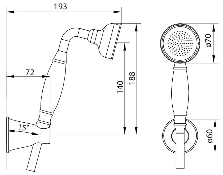 Ручной душ Imprese Podzima Zrala ZMK02170810 (Black/White)