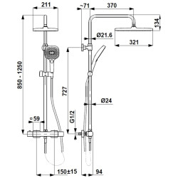 Душевой гарнитур KFA Armatura Malaga (Gun Metal Grey) Thumb