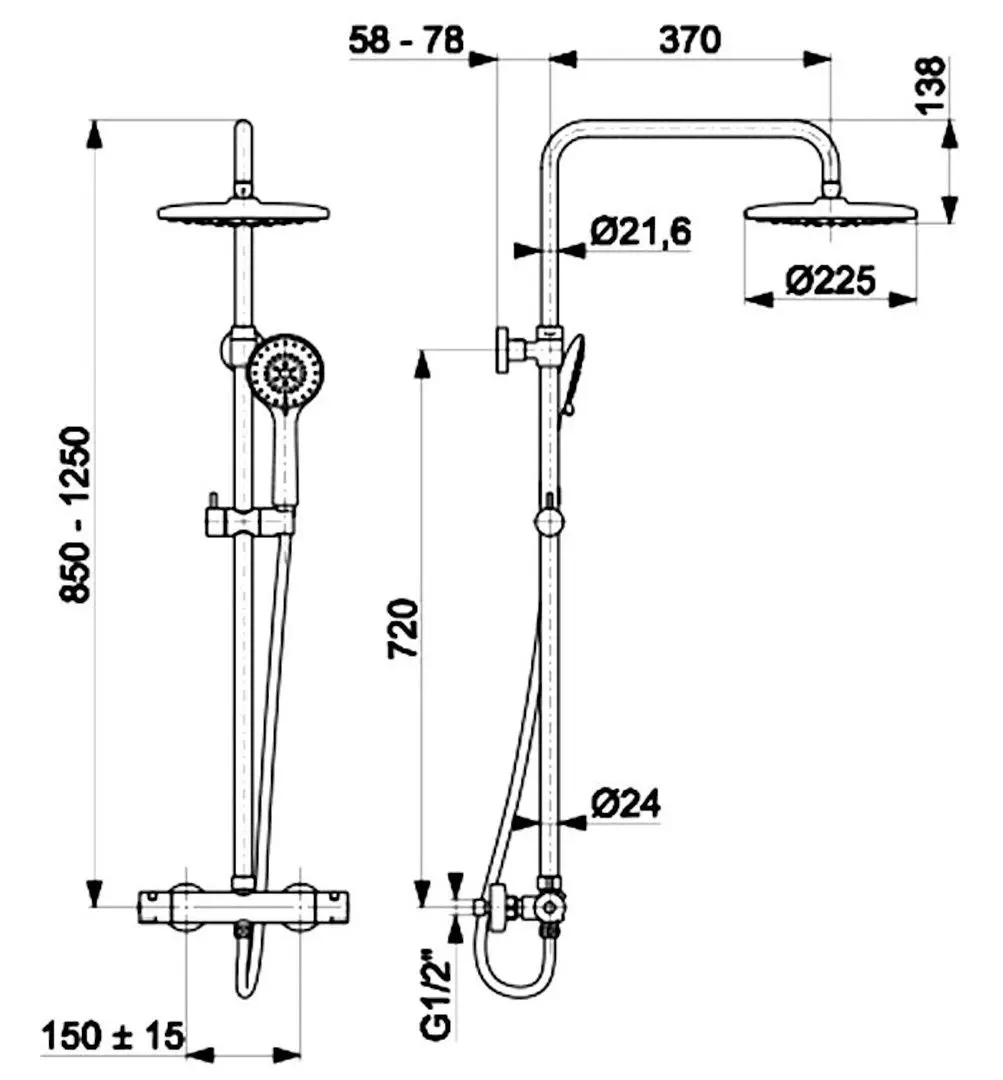 Set de dus KFA Armatura Moza 5736-911-81 (Black)