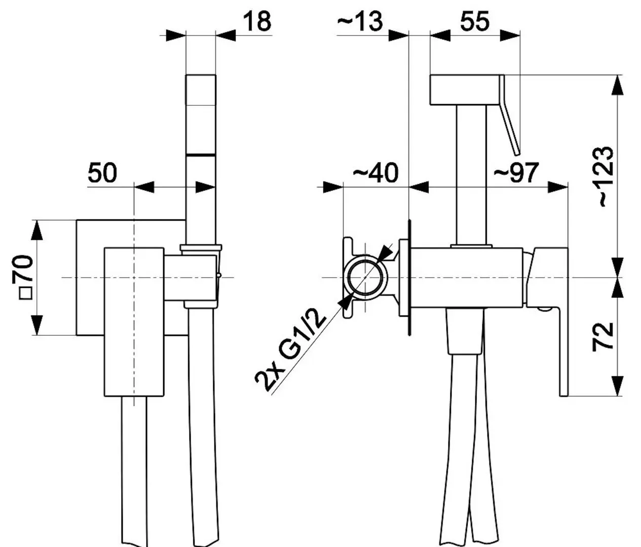 Dus igienic KFA Armatura Logon 5139-512-00 (Chrome)