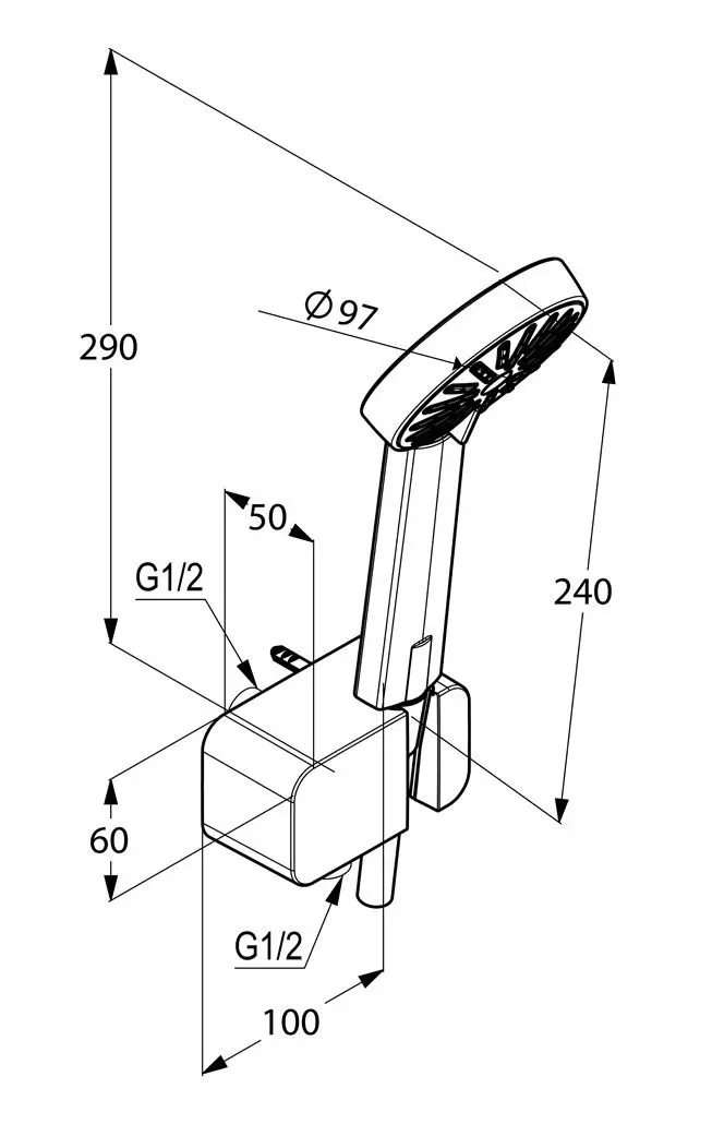 Душевая лейка Kludi A-QA 6567005-00 (Chrome) - 2