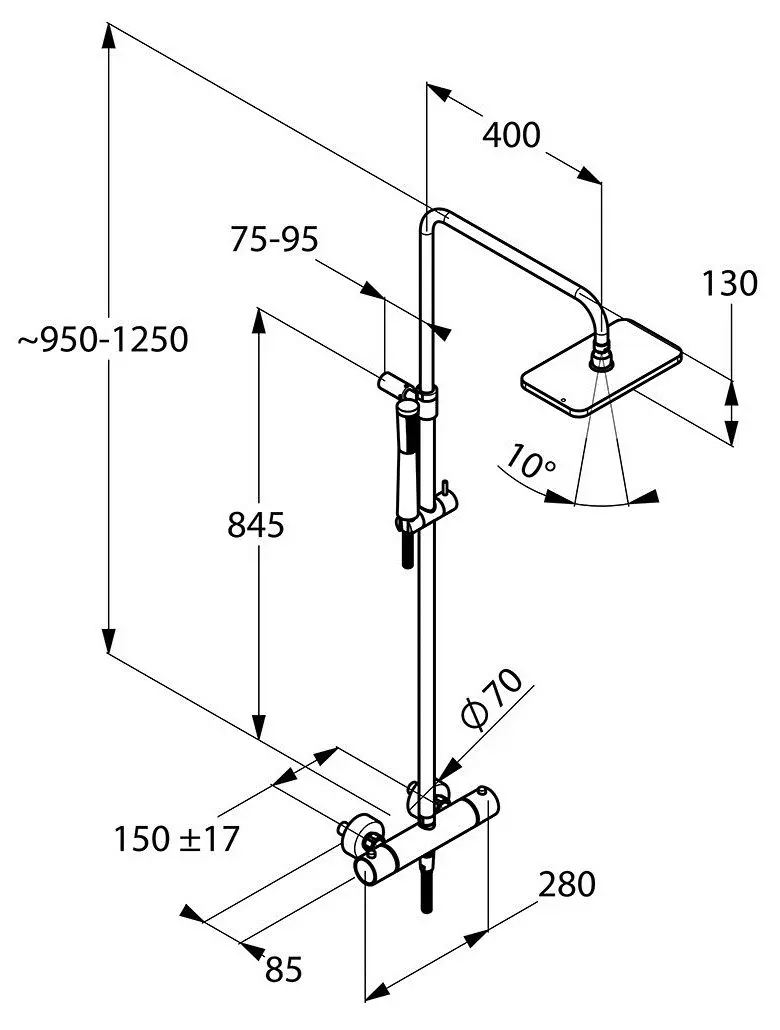 Turn de dus Kludi A-QA (4909505-00) - 2