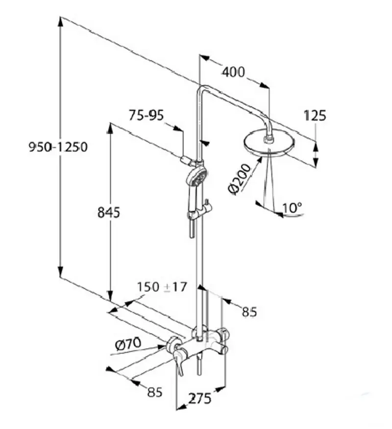 Coloana de dus Kludi Logo Dual (6808305-00) - 2