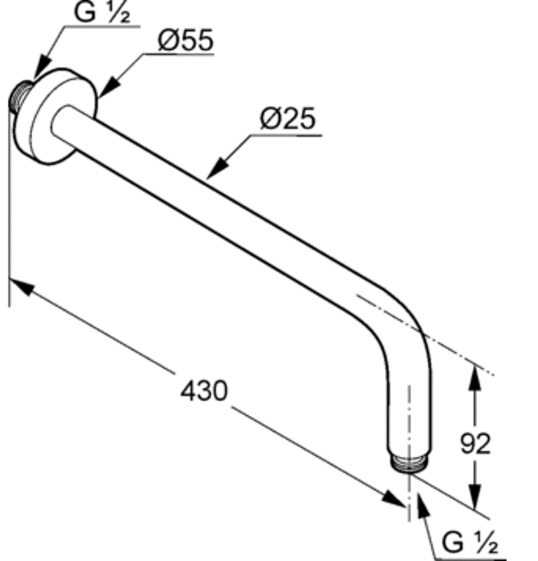 Душевой кронштейн Kludi A-QA 6651487 (Black Matt/Chrome) - 2