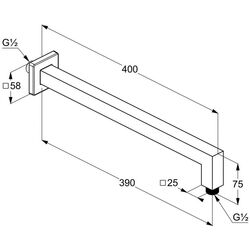 Душевой кронштейн настенный Kludi A-QA 6654405-00 (Chrome) Thumb