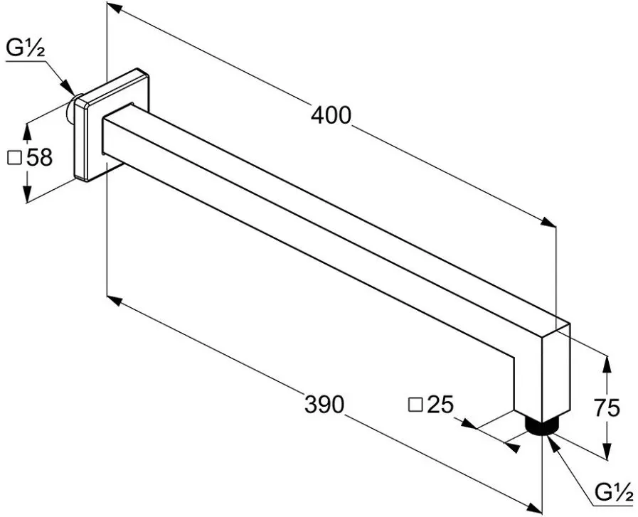 Душевой кронштейн настенный Kludi A-QA 6654405-00 (Chrome) - 2