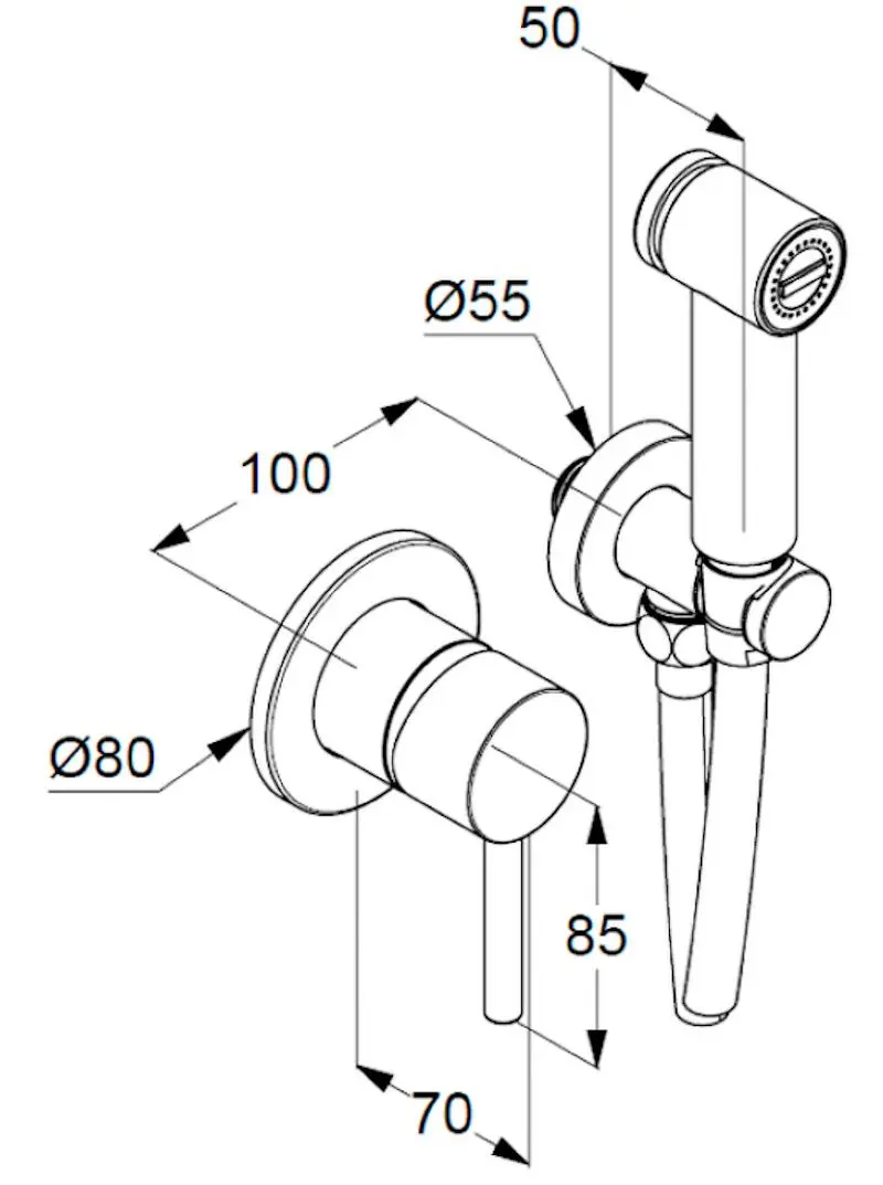 Гигиенический душ Kludi Bozz 389983976 (Black) - 3