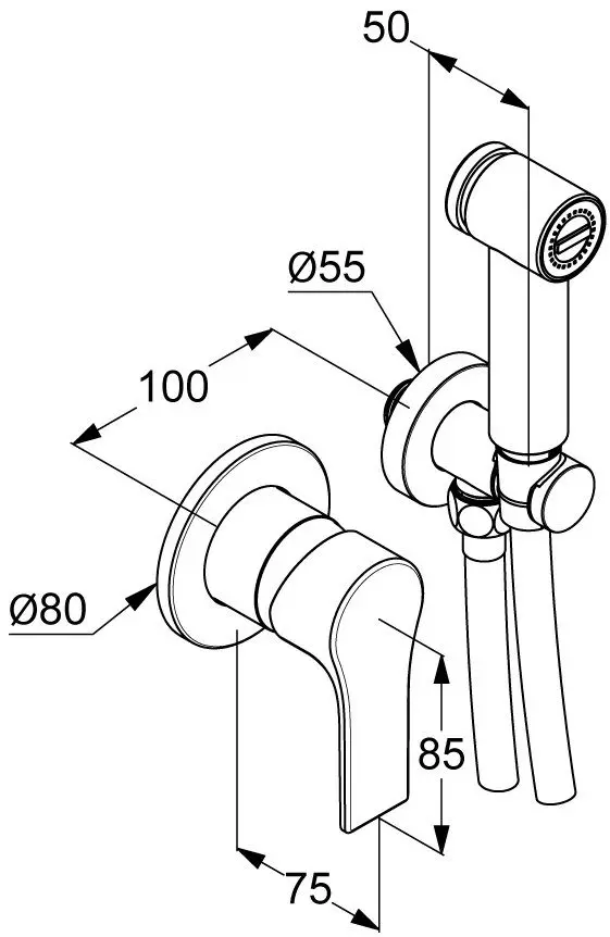 Гигиенический душ Kludi Zenta SL 489980565 (Chrome) - 3