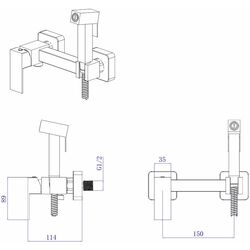 Смеситель с гигиеническим душем Mat|eco Yago 1150 (Brushed Nickel) Thumb