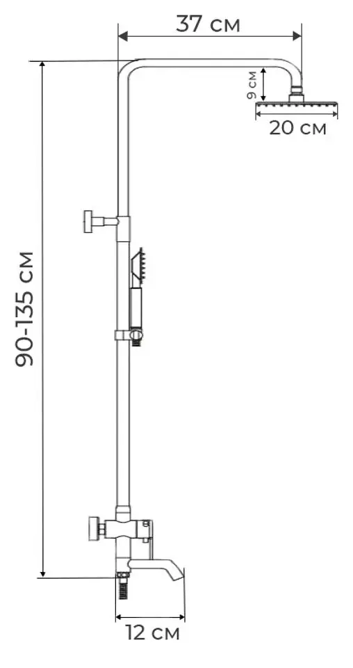 Душевой гарнитур Mixxus TMO-009-J (Inox) - 3