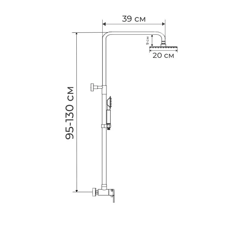 Душевой гарнитур Mixxus SUS-003-J (Black) - 3