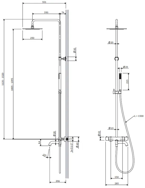 Set de dus Omnires Y Y1234WM (Matt White)