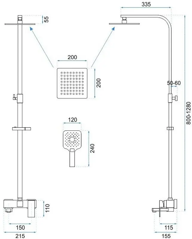 Set de dus Rea Fort P9861 (Black)
