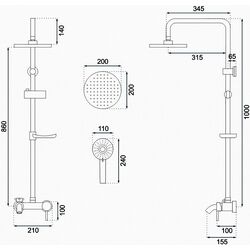 Sistema de dus Rea Luis P7005 (Black) Thumb