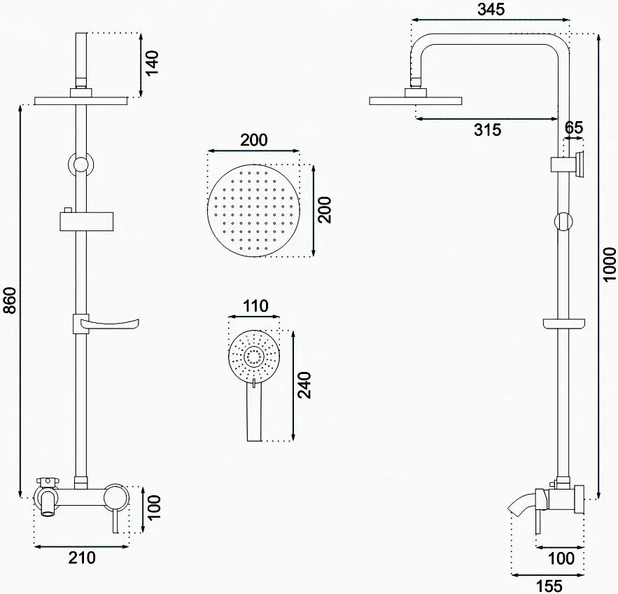 Sistema de dus Rea Luis P7005 (Black)