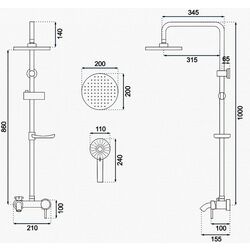 Set de dus Rea Luis P7007 (Chrome) Thumb