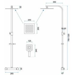 Душевой гарнитур Rea Jet P9411 (Black) Thumb