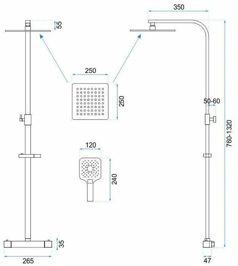 Душевой гарнитур Rea Jet P9411 (Black)