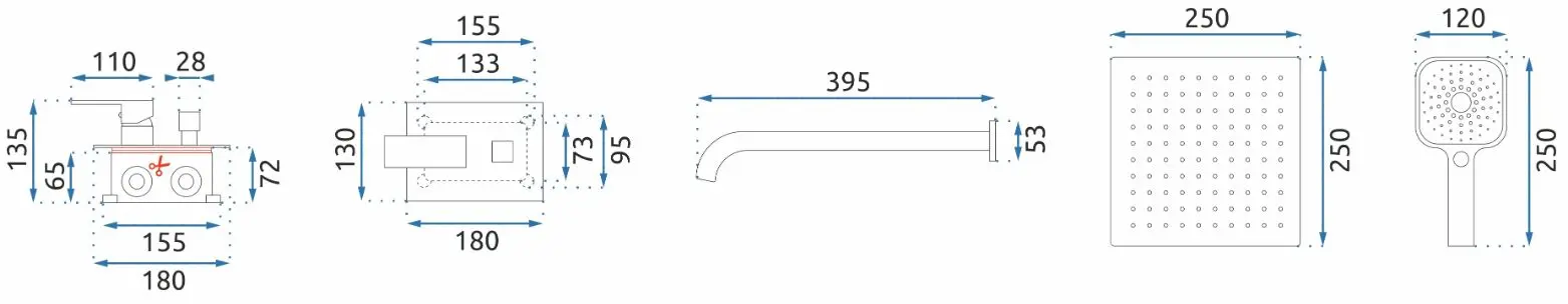 Душевой гарнитур Rea Orix P8463 (Chrome)