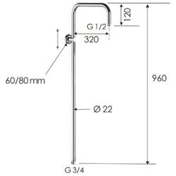 Bara de dus Remer 329X (Chrome) Thumb