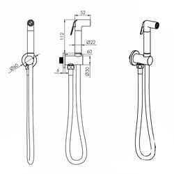 Гигиенический душ Volle Cascada H55 1586.190102 (Brushed Nickel) Thumb