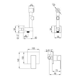 Гигиенический душ Volle Sistema L 1511.160101 (Chrome) Thumb