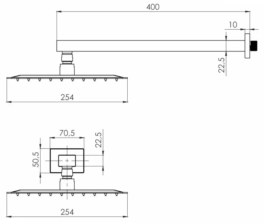 Верхний душ Volle Cascada R85 1586.180102 (Nickel)