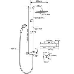 Душевой гарнитур Wirquin Roma Comfort 60722893 (Black) Thumb