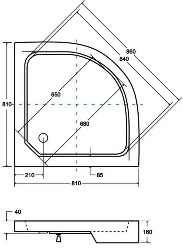 Душевой поддон Besco Alex 80x80x4 (White) - 3