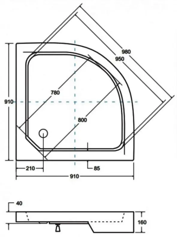 Душевой поддон Besco Alex 90x90x4 (White) - 3