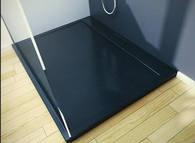 Cadita de dus Besco Axim UltraSlim Stone Effect #BAX-90-KW-C 90x90 (Black) - 4