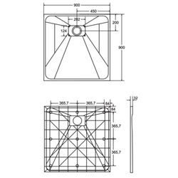 Cadita de dus Besco Vexo 80x80 (White) Thumb