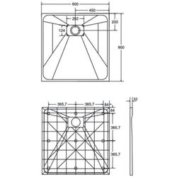 Cadita de dus Besco Vexo 90x90 (White) Thumb