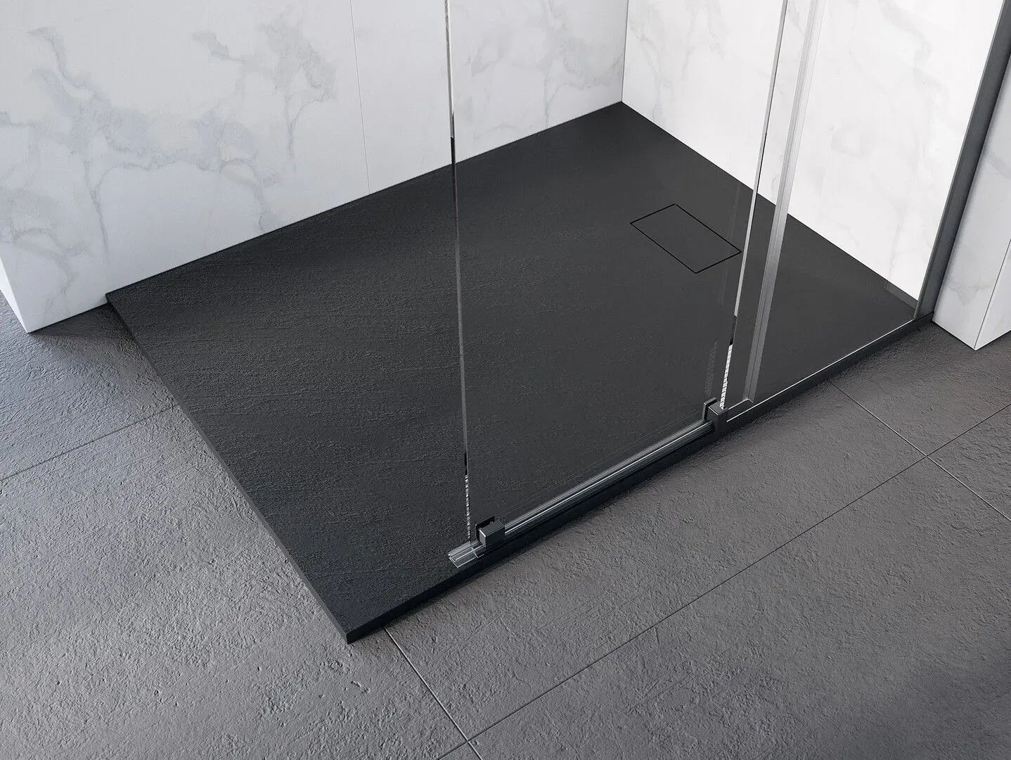 Cadita de dus Besco Vexo Black BVB-180-90-P 180x90 (Black) - 2