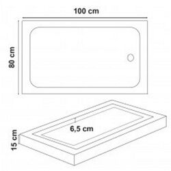 Cadita de dus Formina Square Monoblock 100x80 (White) Thumb