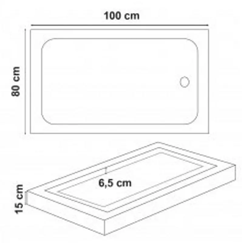 Cadita de dus Formina Square Monoblock 100x80 (White) - 3