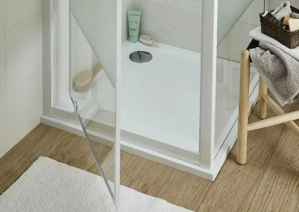 Cadita de dus GoodHome Limski Square 90x90x2.8 (White) - 2