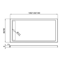 Cadita de dus New Trendy Alter B-0281 120x80x5.5 (White) Thumb