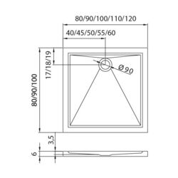 Cadita de dus New Trendy Cantare B-0141 (100x90x6) Thumb