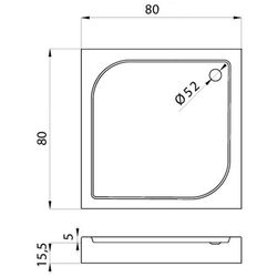 Душевой поддон New Trendy Domio B-0347 80x80x16 (White) Thumb