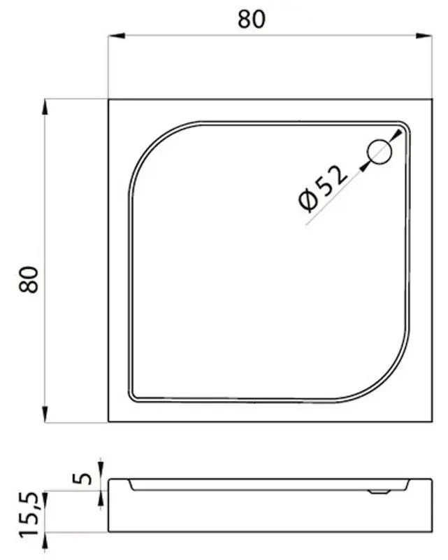 Душевой поддон New Trendy Domio B-0347 80x80x16 (White)