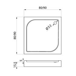 Cadita de dus New Trendy Domio B-0348 90x90x16 (White) Thumb