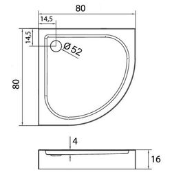 Cadita de dus New Trendy Domio B-0349 80x80x16 (White) Thumb