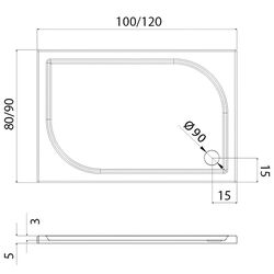 Душевой поддон New Trendy Ideo B-0325 120x80x5.5 (White) Thumb